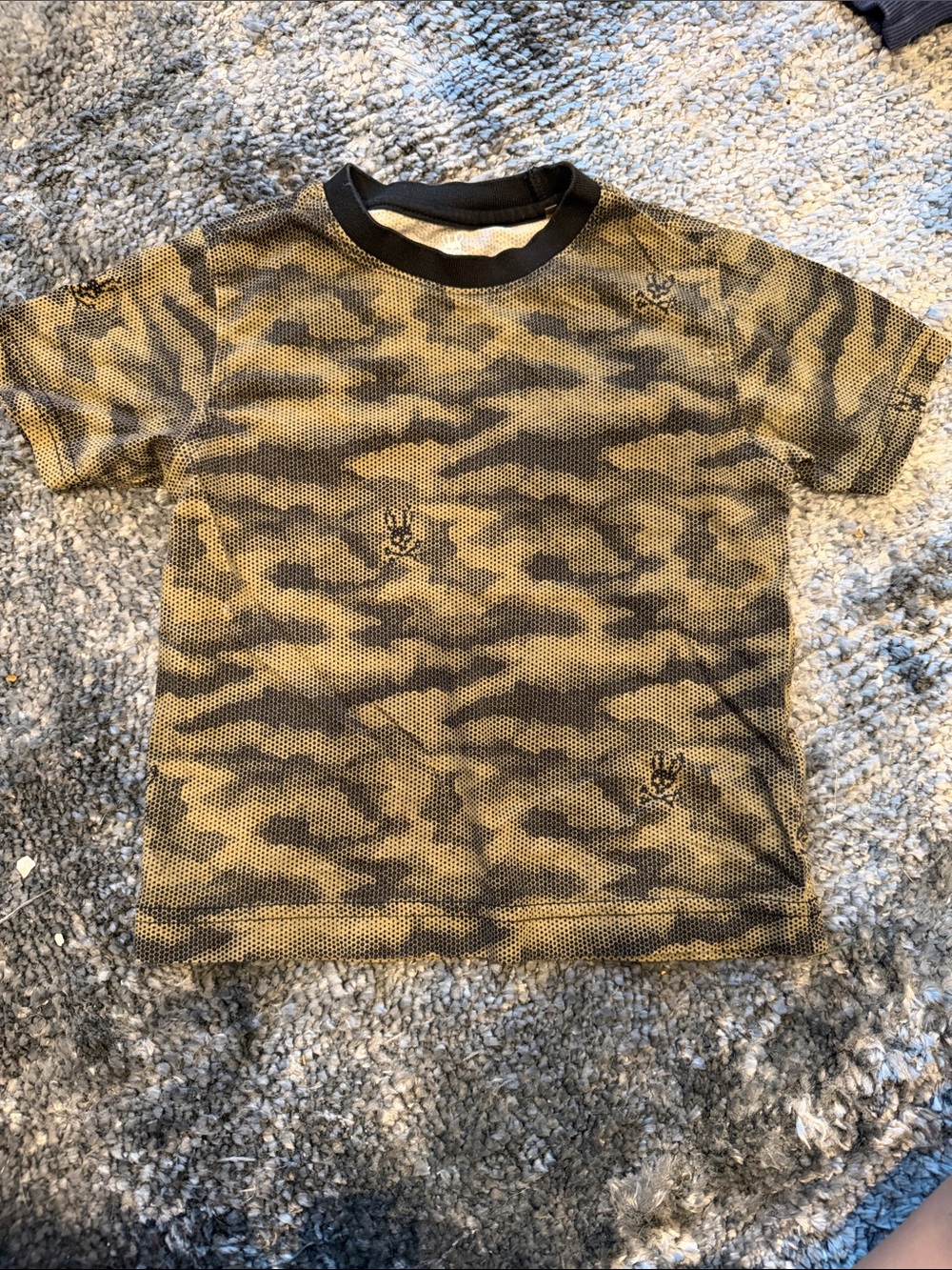 Psycho Bunny Camouflage Short Sleeve Tee in Olive/Black